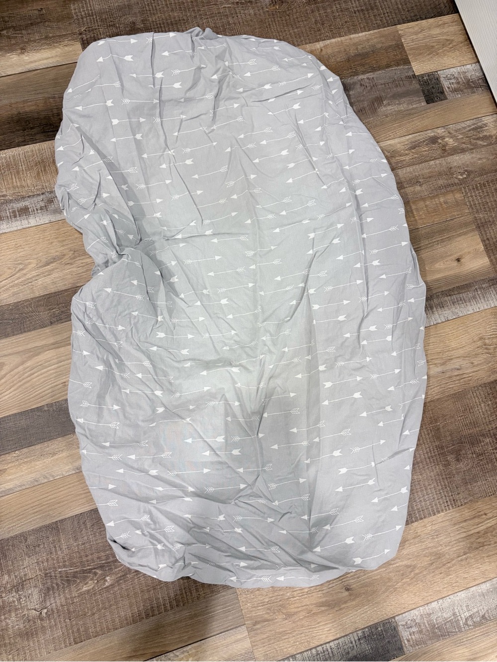 cloud island Light Gray Fitted crib Sheet with Subtle Cloud Tag